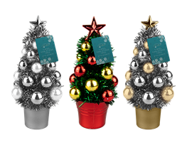 Tinsel Christmas Tree Decoration 19cm