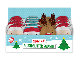 Christmas Plush Glitter Squishies PDQ