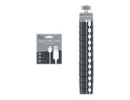 Type-C to USB White Cable 1m With Clip Strip