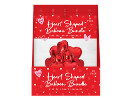 Valentine's Heart Balloon Bundle With Streamers 24pk