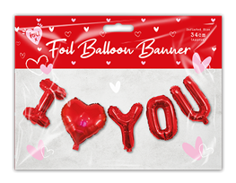 I Love You Foil Balloon Banner