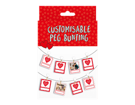 Valentine's Customisable Peg Bunting 1.5M