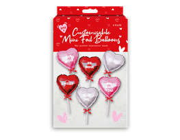 Valentine's Customisable Mini Foil Balloons 6pk