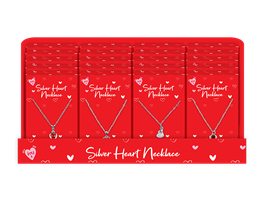 Valentine's Day Silver Heart Necklaces PDQ