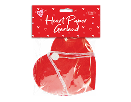 Valentine's Paper Heart Garland 3M