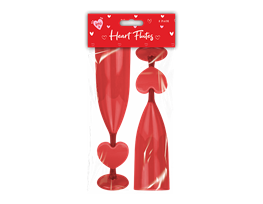 Valentine's Plastic Heart Flutes 2pk