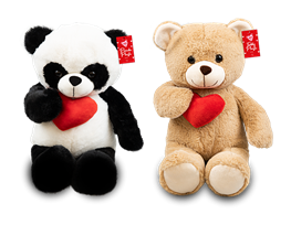 Valentines Plush Bear With Heart 49cm