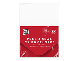 White C5 peel & seal envelope 25 pack