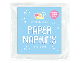 White Napkins 1ply 30x30cm 100pk