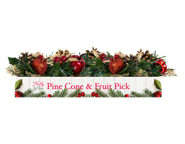 Christmas Pine Cone & Fruit Pick With PDQ