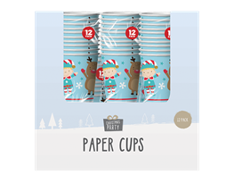 Christmas Paper Cups - 12 Pack (With PDQ)