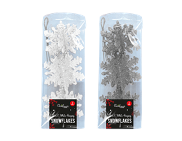 Silver & White Hanging Snowflakes - 3 Pack