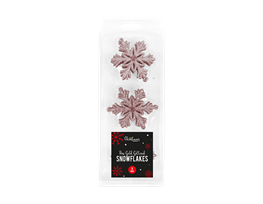 Rose Gold Glittered Christmas Snowflakes - 9 Pack