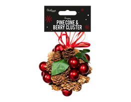 Pine Cone And Berry Cluster Decoration 9cm x 9cm x 9cm