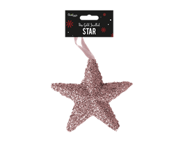 Rose Gold Extra Large Jewelled Star Decoration 18cm x 19cm x 5cm