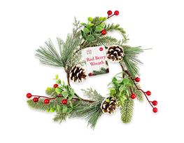 Pine Cone / Red Berry Wreath 25cm