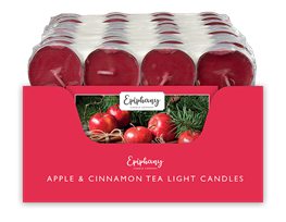 Apple & Cinnamon Tealight Candles 12 Pack PDQ