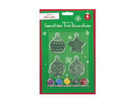 Christmas Suncatcher Tree Decorations with Paint 4pk