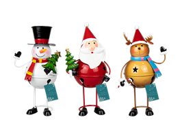 Christmas Character Metal Ornament with Bell 19.5cm