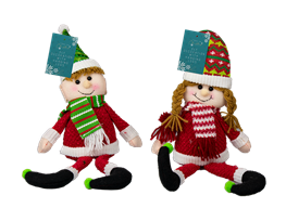 Plush Elf with Hanging Legs 28cm