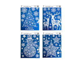 Xmas White Glitter Window Stickers